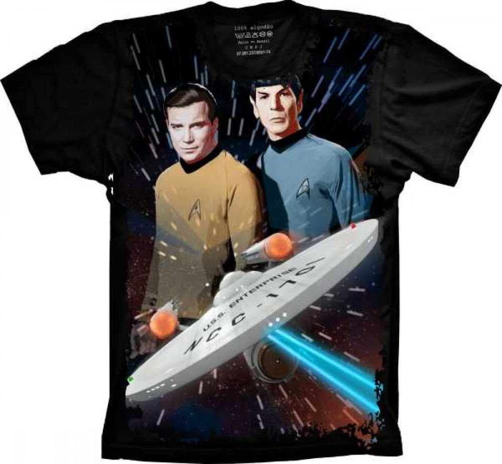 Star Trek Camiseta Collegiate 100% Algodón, Oficial, Para Fans