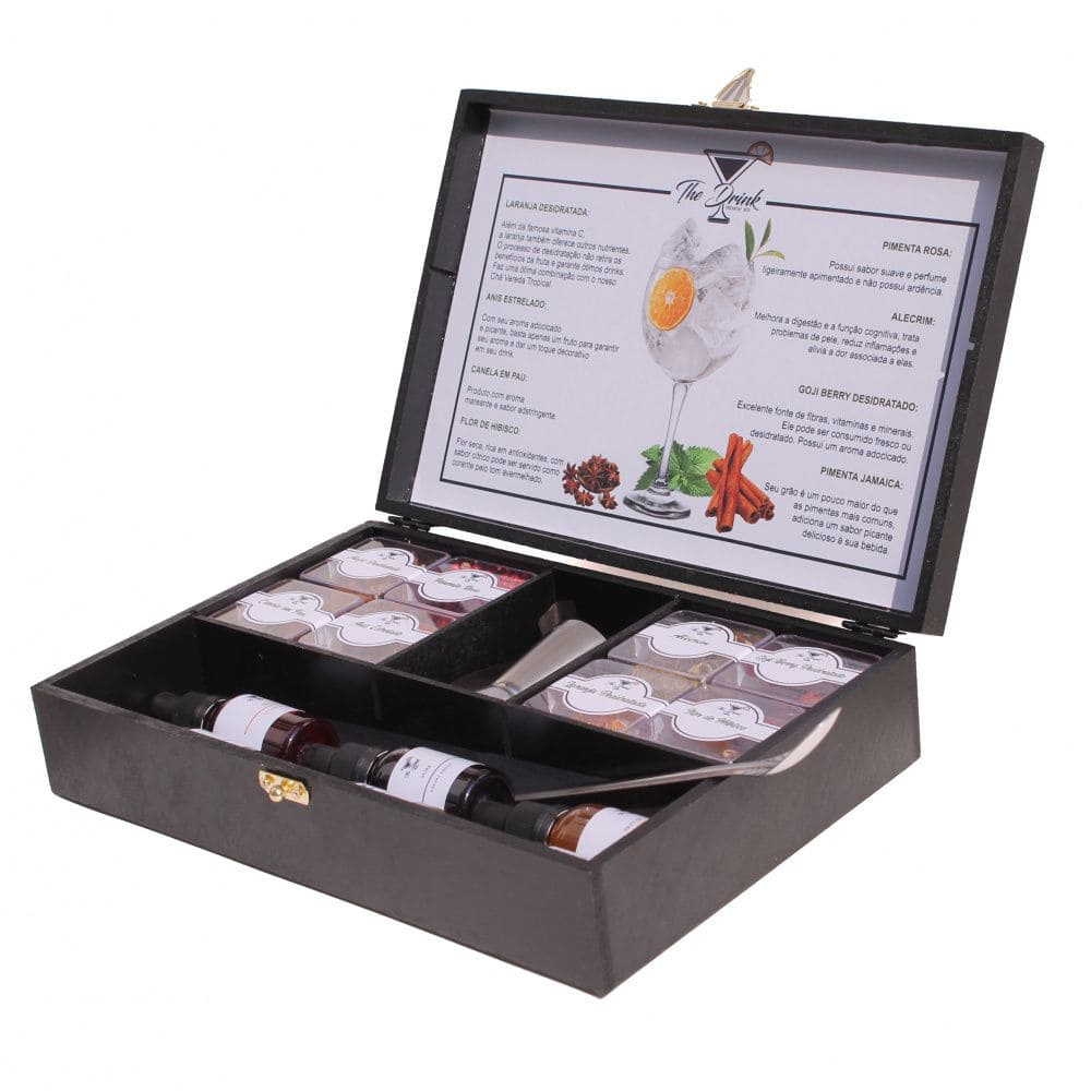 Kit de Especiarias e Xaropes. Prepare diferentes drinks em casa