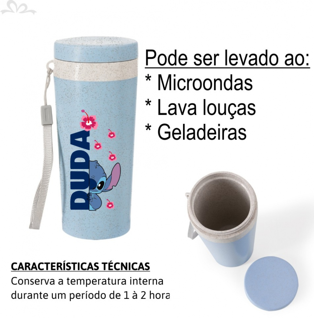Copo Ecológico Personalizado com NOME Fibra De Bambu 350 ML Com