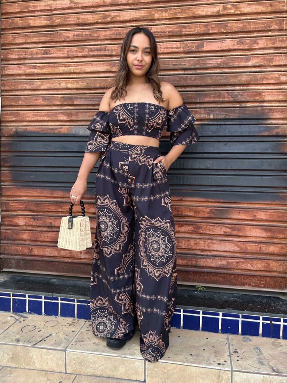 Conjunto Brisa Preto estampado - TK MODAS