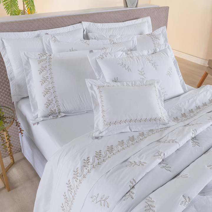 Almofada Avulsa Percal 230 Fios 100% Algodão Garden Branco