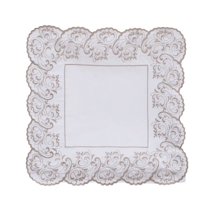 Almofada Avulsa Percal 400 Fios Algodão Andorra Branco/Caqui