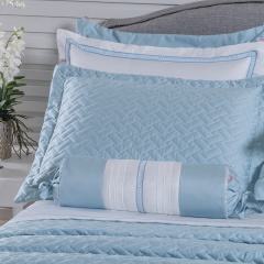 Almofada Rolo Avulso Percal 400 Fios Cordelli Azul