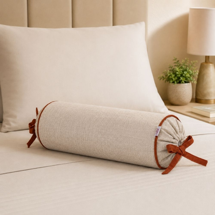 Almofada Rolo Casual Decor Quartzo Bege/Terracota