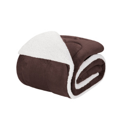 Coberdrom Fleece com Sherpa Dupla Face QUEEN Nevada - Tabaco
