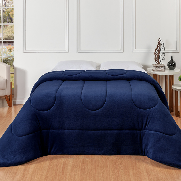 Coberdrom Fleece Dupla Face CASAL Sonata - Marinho