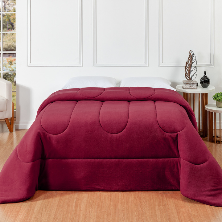 Coberdrom Fleece Dupla Face QUEEN Sonata - Vinho