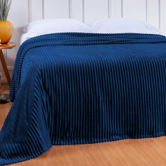 Cobertor 1 Peça Avulso CASAL Canelado Plus Azul Marinho