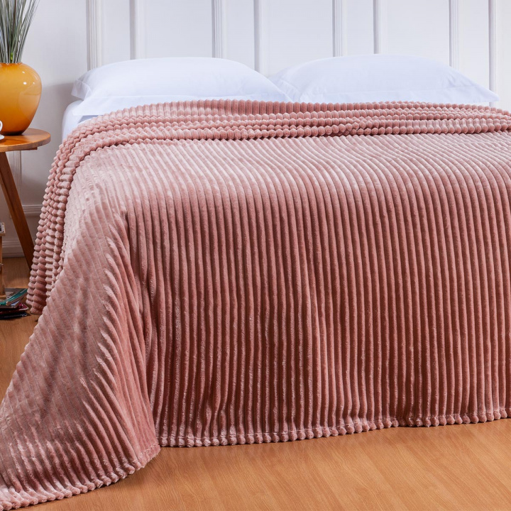 Cobertor 1 Peça Avulso QUEEN Canelado Plus Rosê