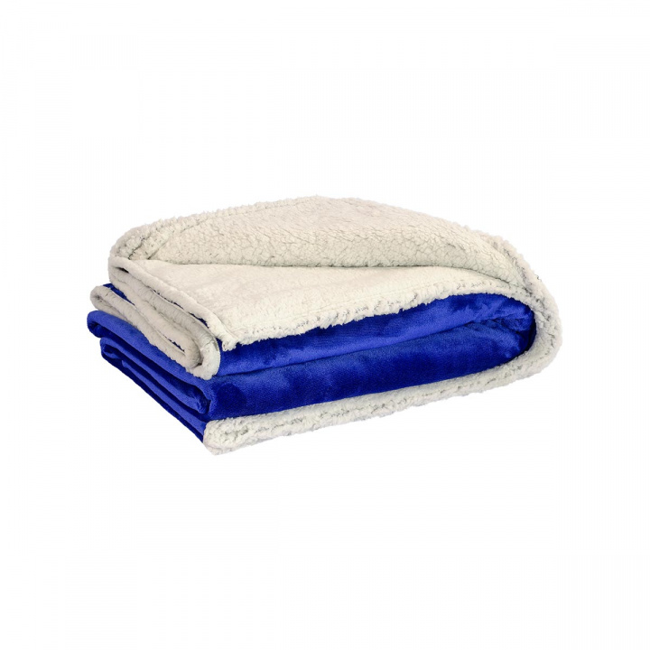 Cobertor 1 Peça Avulso QUEEN Sherpa Veludo Azul Royal
