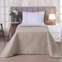 Cobre Leito 2 Peças SOLTEIRO Percal 230 Fios 100% Algodão Pontual - Bege