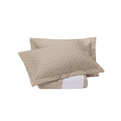 Cobre Leito 2 Peças SOLTEIRO Percal 230 Fios 100% Algodão Pontual - Bege