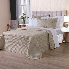 Cobre Leito 3 Peças CASAL Percal 230 Fios 100% Algodão Pontual - Bege