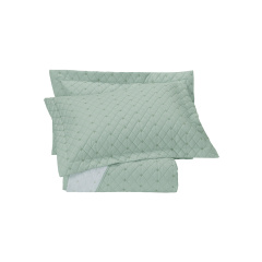 Cobre Leito 3 Peças QUEEN Percal 230 Fios 100% Algodão Pontual - Verde