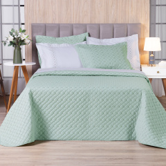Cobre Leito 3 Peças QUEEN Percal 230 Fios 100% Algodão Pontual - Verde