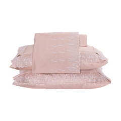 Cobre Leito 3 Peças QUEEN Percal 400 Fios 100% Algodão Ajour Rose