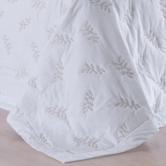 Cobre Leito Bordado 3 Peças KING Percal 230 Fios 100% Algodão Garden Branco