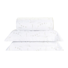 Cobre Leito Bordado Queen 200 Fios Hipercal 3 Peças Sintonia Branco