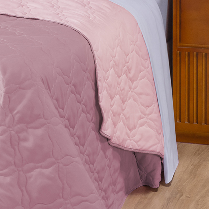 Cobre Leito CASAL Dupla Face 200 Fios Hipercal Dual Rose Retro/Rosa