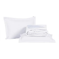 Cobre Leito Casal Dupla Face 200 Fios Toque de Algodão 3 Peças Premier Branco