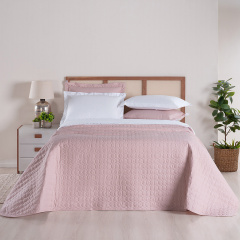 Cobre Leito Dupla Face 3 Peças KING Percal 230 Fios 100% Algodão Casual Rosê/Branco