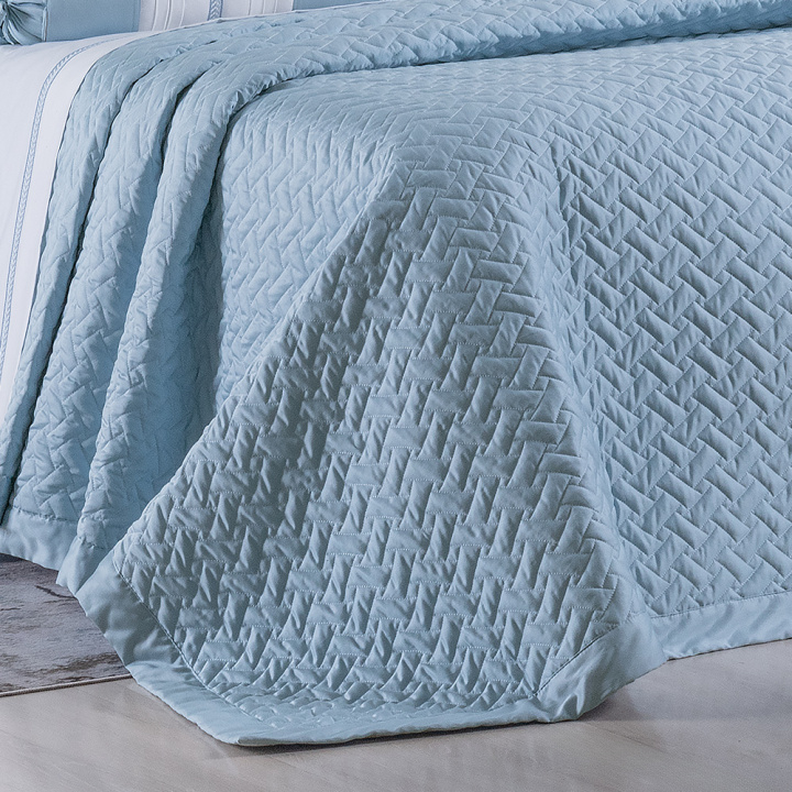 Cobre Leito King 400 Fios Percal Puro Algodão 3 Peças Cordelli Azul