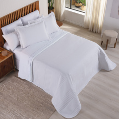 Cobre Leito King Dupla Face 200 Fios Toque de Algodão 3 Peças Premier Branco