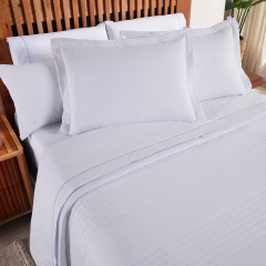 Cobre Leito King Dupla Face 200 Fios Toque de Algodão 3 Peças Premier Branco