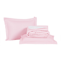 Cobre Leito King Dupla Face 200 Fios Toque de Algodão 3 Peças Premier Rosa