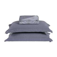 Cobre Leito King Dupla Face Jacquard 3 Peças Naturalle Cinza