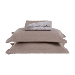 Cobre Leito Queen Dupla Face Jacquard 3 Peças Naturalle Bege