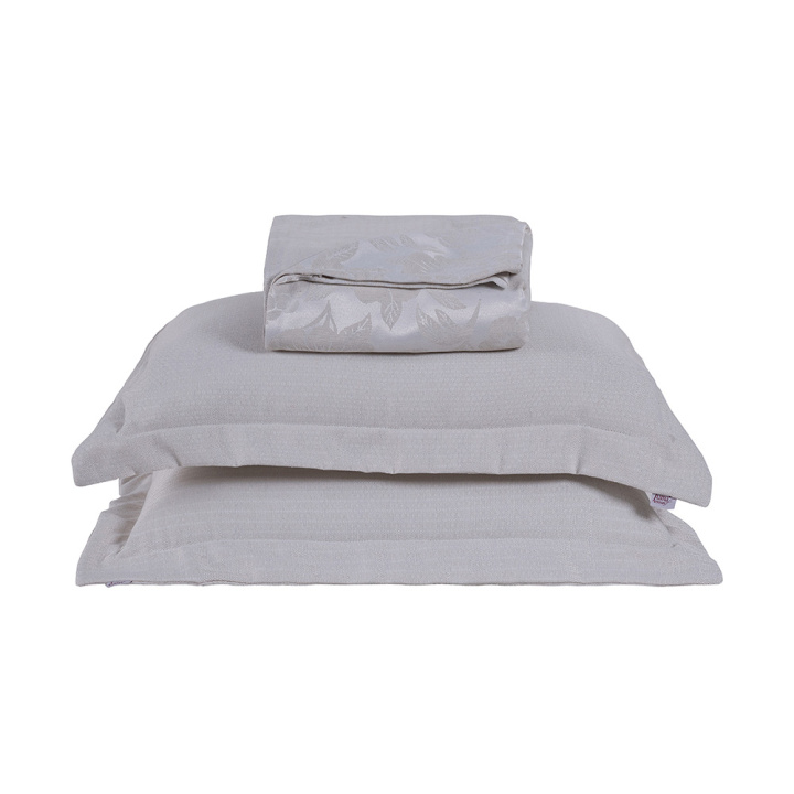 Cobre Leito Queen Dupla Face Jacquard 3 Peças Naturalle Off White