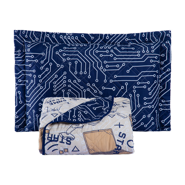 Cobre Leito Solteiro Dupla Face 200 Fios Hipercal 2 Peças Game