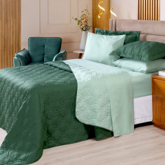Cobre Leito SOLTEIRO Dupla Face 200 Fios Hipercal Dual Verde/Verde Claro