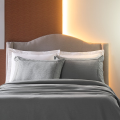 Colcha Bordada Queen 300 Fios Hipercal 3 Peças Home Paris Cinza