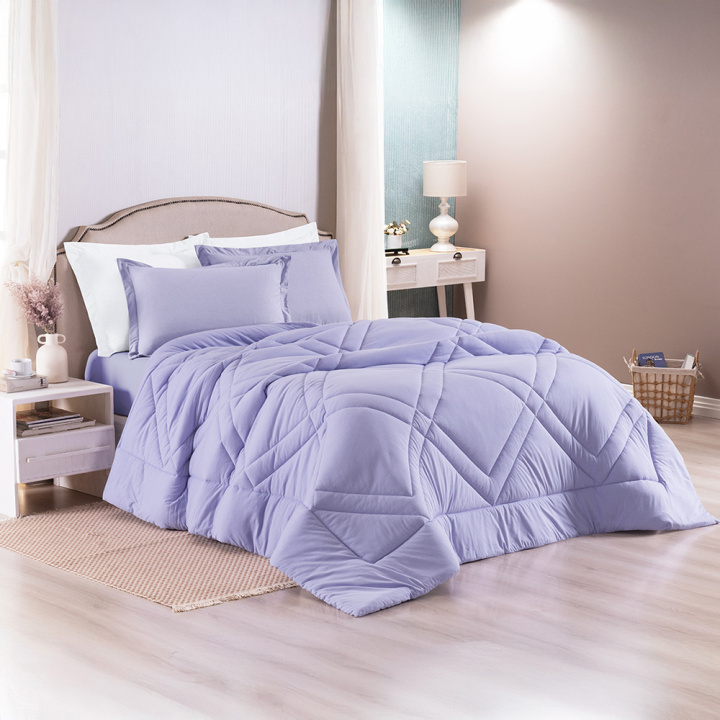 Edredom 1 Peça QUEEN Malha Fio Penteado 30/1 100% Algodão Top Line Basic Lilas
