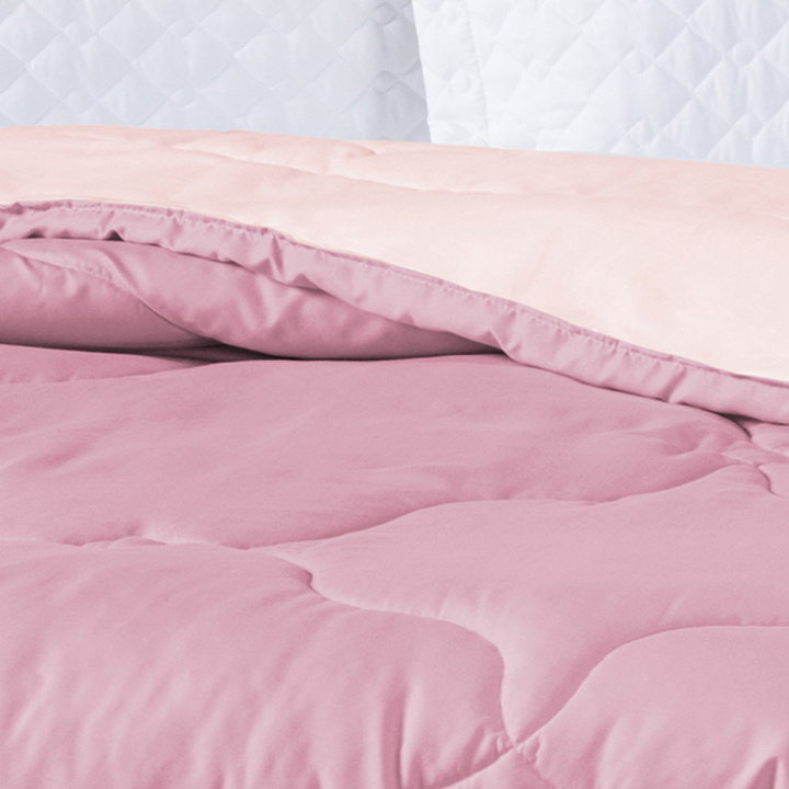 Edredom CASAL Dupla Face 200 Fios Hipercal Dual Rose Retro/Rosa