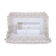 Jogo de Cama Bordado KING 400 Fios Hipercal 4 Peças Elegance Branco