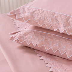 Jogo de Cama Bordado Queen 400 Fios Hipercal 4 Peças Florence - Rose