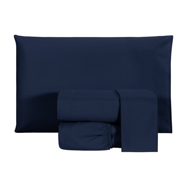 Jogo de Cama Casal 200 Fios Hipercal 3 Peças Criarte Azul Marinho