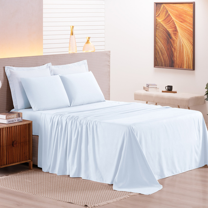 Jogo de Cama Casal 200 Fios Hipercal 3 Peças Criarte Branco
