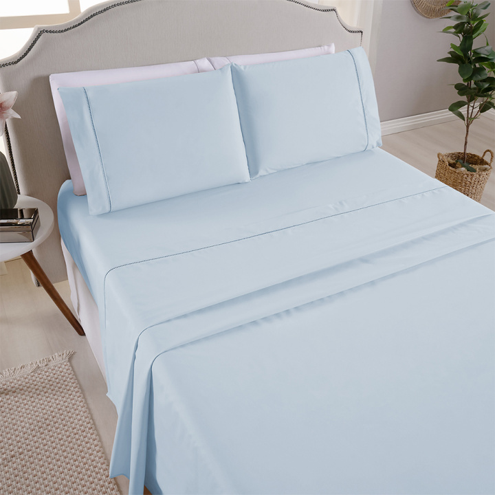 Jogo de Cama Casal 200 Fios Toque de Algodão 3 Peças Premier Azul