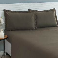 Jogo de Cama CASAL (Lençol 3 peças) Percal 230 Fios 100% Algodão Casual Marrom