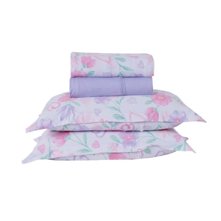Jogo de Cama CASAL (Lençol 4 Peças) Malha Fio Penteado 30/1 100% Algodão Top Line Sofi