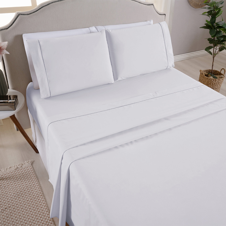 Jogo de Cama King 200 Fios Toque de Algodão 3 Peças Premier Branco