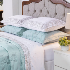 Jogo de Cama KING 4 peças Percal 400 Fios 100% Algodão Requinte