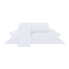 Jogo de Cama KING (Lençol 3 Peças) Malha Fio Penteado 30/1 100% Algodão Top Line Basic Branco