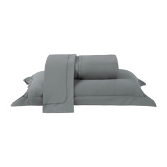 Jogo de Cama KING (Lençol 3 Peças) Malha Fio Penteado 30/1 100% Algodão Top Line Basic Grafite