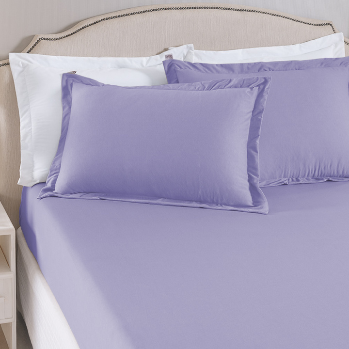 Jogo de Cama KING (Lençol 3 Peças) Malha Fio Penteado 30/1 100% Algodão Top Line Basic Lilas