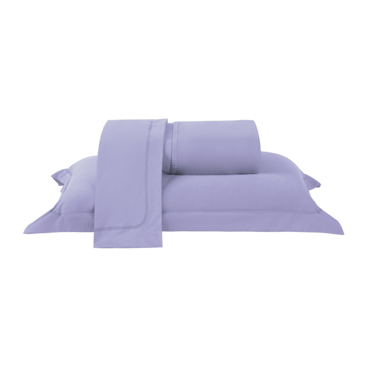 Jogo de Cama KING (Lençol 3 Peças) Malha Fio Penteado 30/1 100% Algodão Top Line Basic Lilas